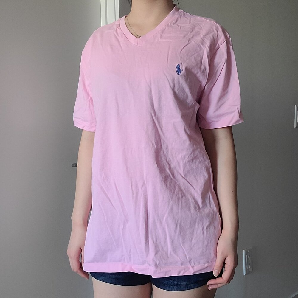 Polo Ralph Lauren Pink & Blue V-Neck Short Sleeve Knit